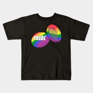 Gay Pride Bottle Caps Kids T-Shirt